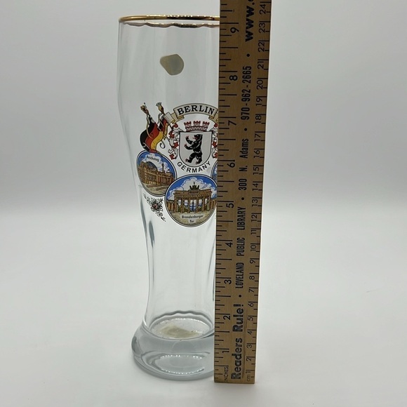 BERLIN GERMANY 9” tall BEER GLASS COLLECTIBLE - Picture 8 of 8
